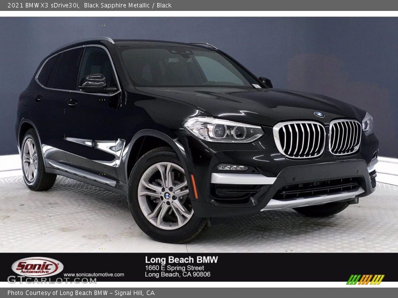 Black Sapphire Metallic / Black 2021 BMW X3 sDrive30i