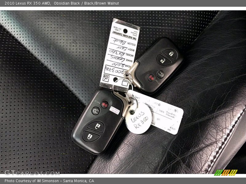 Obsidian Black / Black/Brown Walnut 2010 Lexus RX 350 AWD