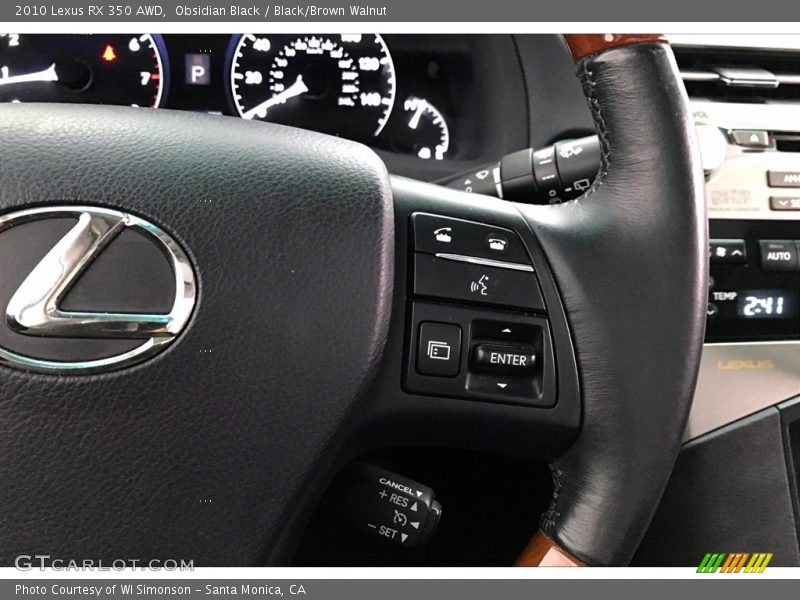 Obsidian Black / Black/Brown Walnut 2010 Lexus RX 350 AWD