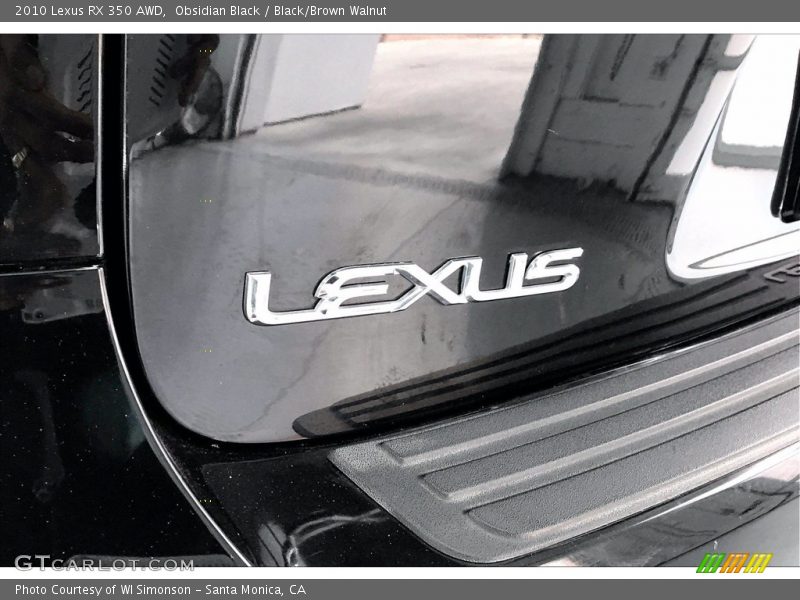 Obsidian Black / Black/Brown Walnut 2010 Lexus RX 350 AWD