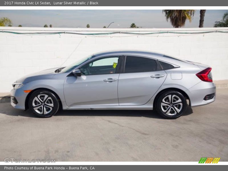 Lunar Silver Metallic / Black 2017 Honda Civic LX Sedan