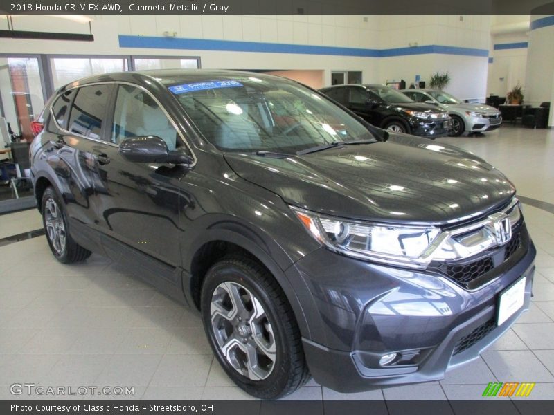 Gunmetal Metallic / Gray 2018 Honda CR-V EX AWD