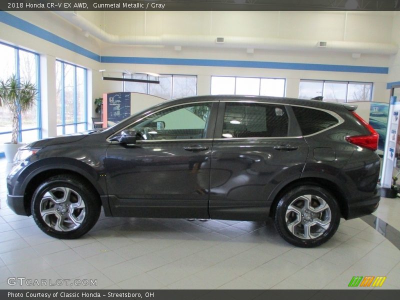 Gunmetal Metallic / Gray 2018 Honda CR-V EX AWD