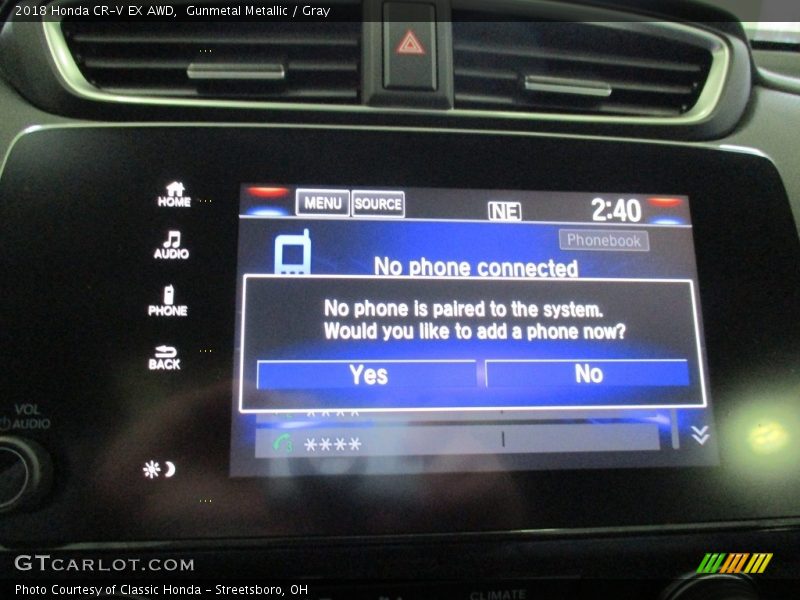 Gunmetal Metallic / Gray 2018 Honda CR-V EX AWD