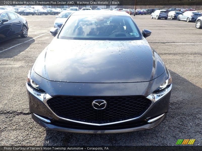 Machine Gray Metallic / Black 2021 Mazda Mazda3 Premium Plus Sedan AWD