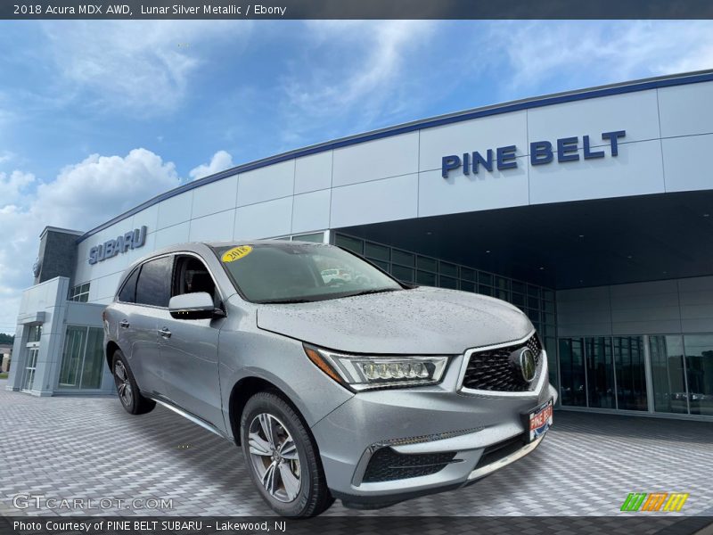 Lunar Silver Metallic / Ebony 2018 Acura MDX AWD
