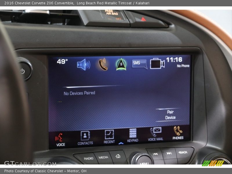 Controls of 2016 Corvette Z06 Convertible