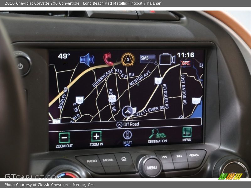 Navigation of 2016 Corvette Z06 Convertible