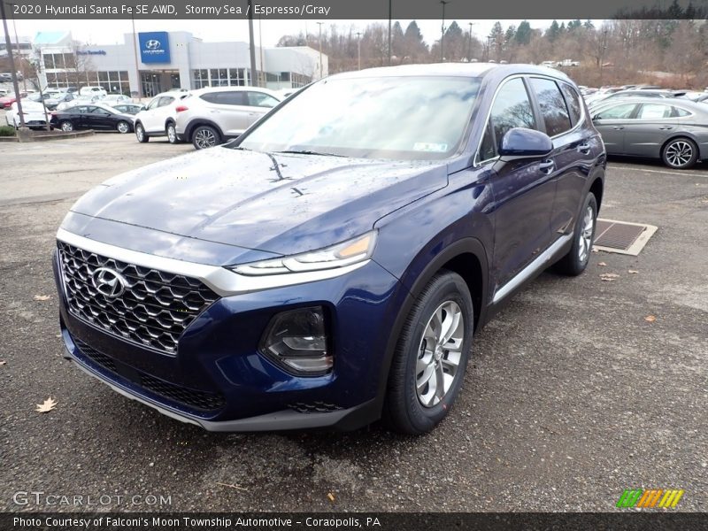 Stormy Sea / Espresso/Gray 2020 Hyundai Santa Fe SE AWD