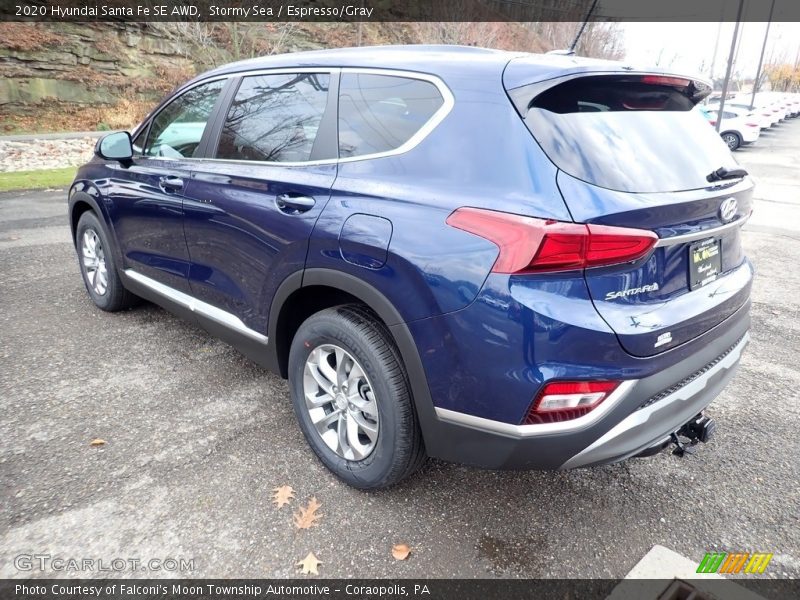 Stormy Sea / Espresso/Gray 2020 Hyundai Santa Fe SE AWD