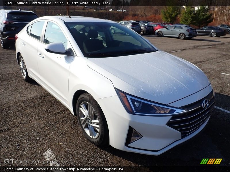 Quartz White Pearl / Black 2020 Hyundai Elantra Value Edition