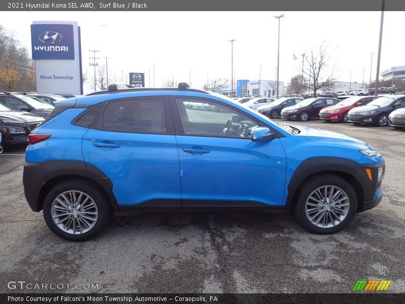 Surf Blue / Black 2021 Hyundai Kona SEL AWD