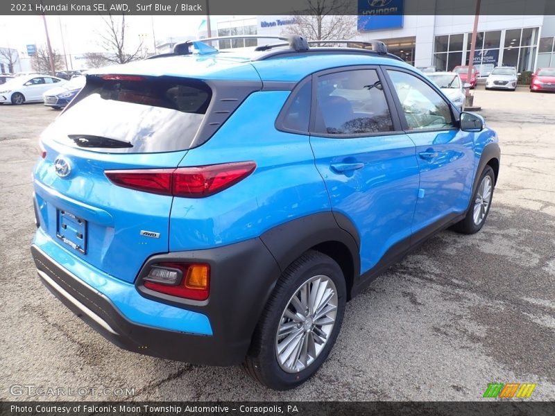 Surf Blue / Black 2021 Hyundai Kona SEL AWD