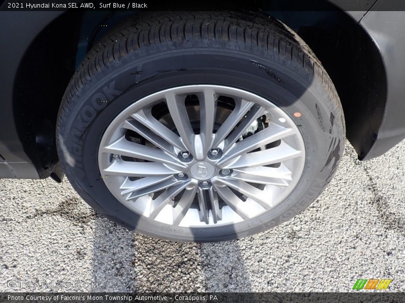 Surf Blue / Black 2021 Hyundai Kona SEL AWD