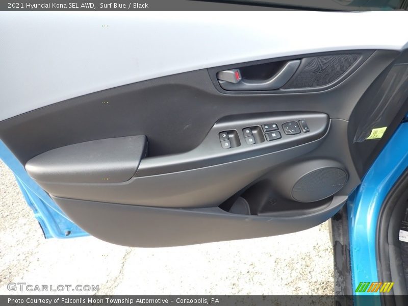 Surf Blue / Black 2021 Hyundai Kona SEL AWD