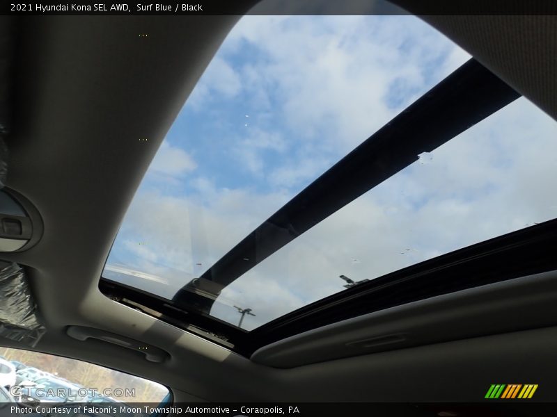 Surf Blue / Black 2021 Hyundai Kona SEL AWD