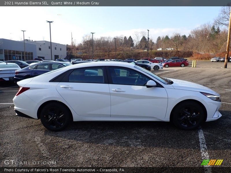 Quartz White / Medium Gray 2021 Hyundai Elantra SEL