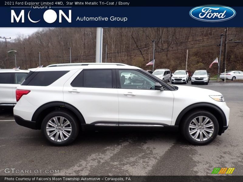 Star White Metallic Tri-Coat / Ebony 2021 Ford Explorer Limited 4WD