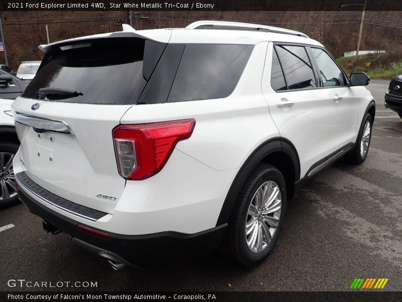 Star White Metallic Tri-Coat / Ebony 2021 Ford Explorer Limited 4WD