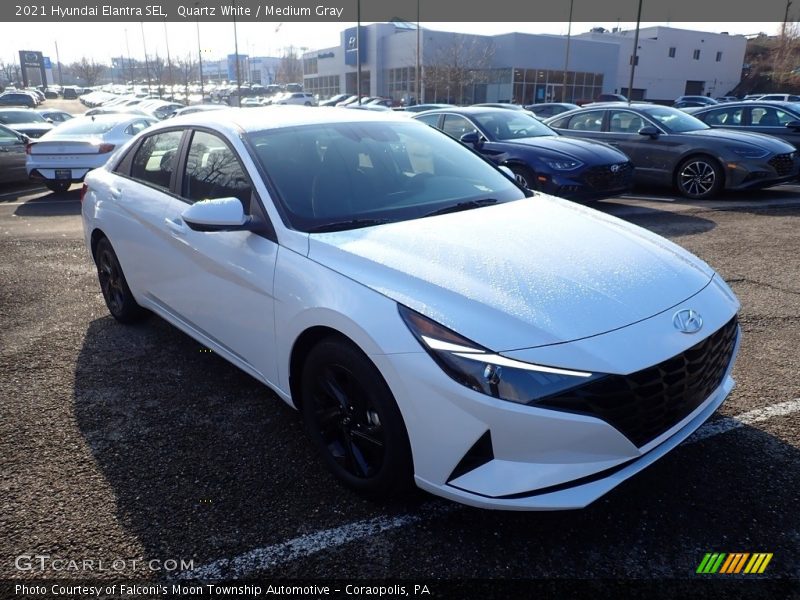 Quartz White / Medium Gray 2021 Hyundai Elantra SEL