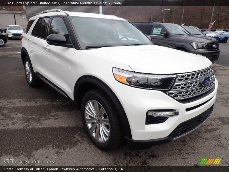 Star White Metallic Tri-Coat / Ebony 2021 Ford Explorer Limited 4WD