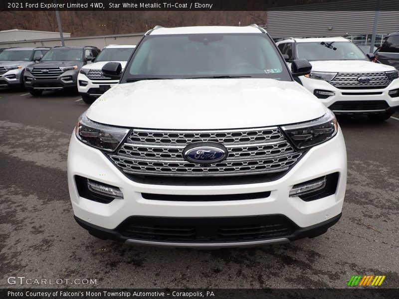 Star White Metallic Tri-Coat / Ebony 2021 Ford Explorer Limited 4WD