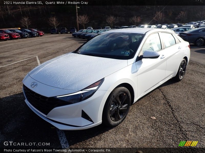 Quartz White / Medium Gray 2021 Hyundai Elantra SEL