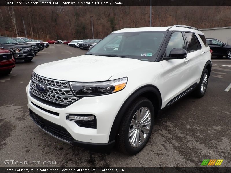 Star White Metallic Tri-Coat / Ebony 2021 Ford Explorer Limited 4WD