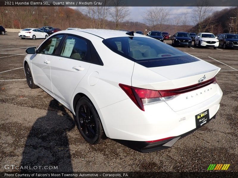 Quartz White / Medium Gray 2021 Hyundai Elantra SEL