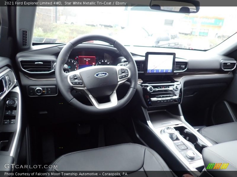 Star White Metallic Tri-Coat / Ebony 2021 Ford Explorer Limited 4WD