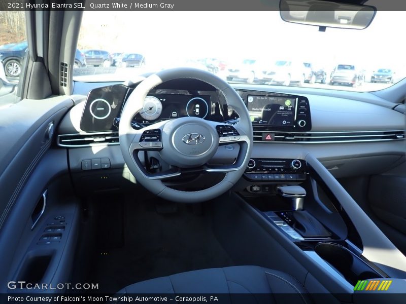 Quartz White / Medium Gray 2021 Hyundai Elantra SEL