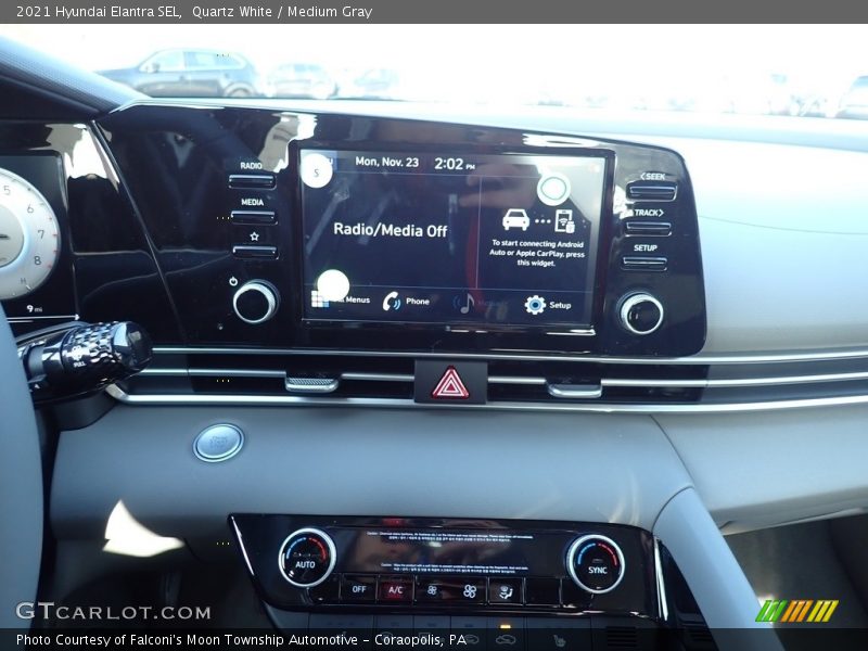 Quartz White / Medium Gray 2021 Hyundai Elantra SEL