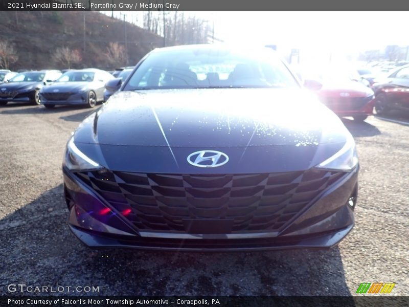 Portofino Gray / Medium Gray 2021 Hyundai Elantra SEL