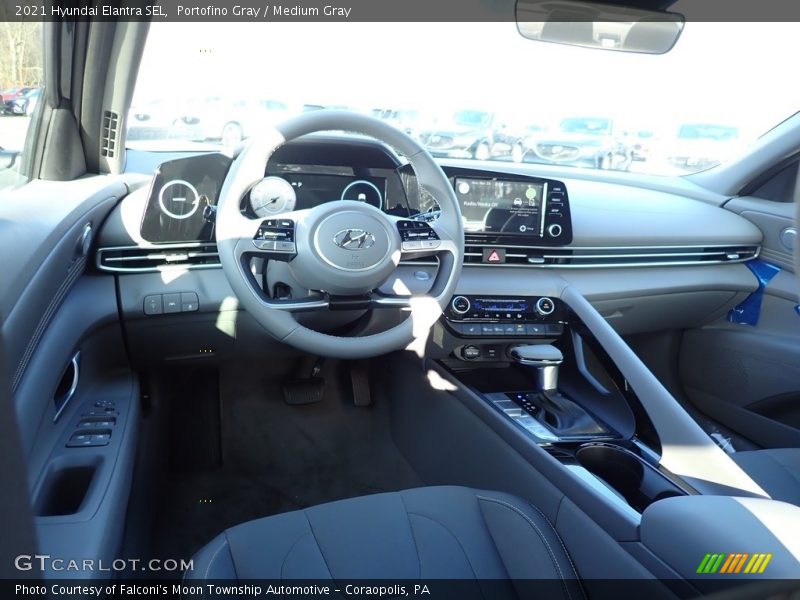 Portofino Gray / Medium Gray 2021 Hyundai Elantra SEL