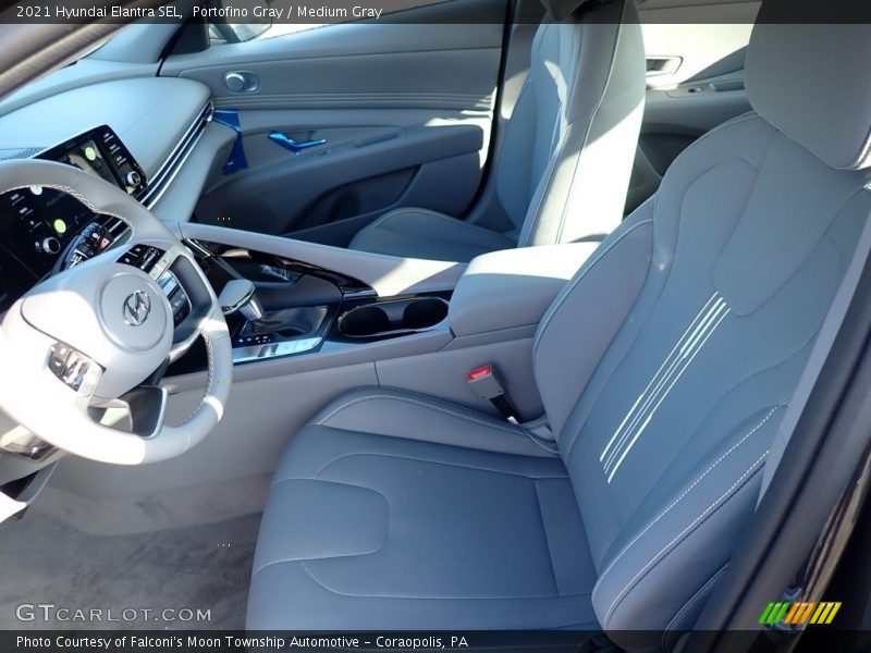 Portofino Gray / Medium Gray 2021 Hyundai Elantra SEL