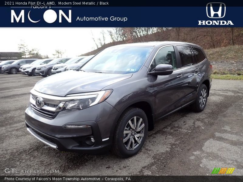 Modern Steel Metallic / Black 2021 Honda Pilot EX-L AWD