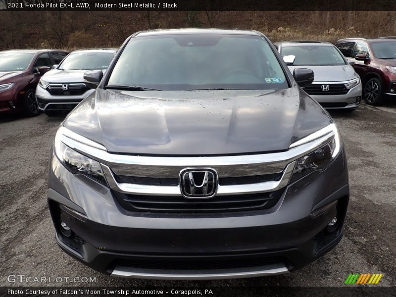 Modern Steel Metallic / Black 2021 Honda Pilot EX-L AWD