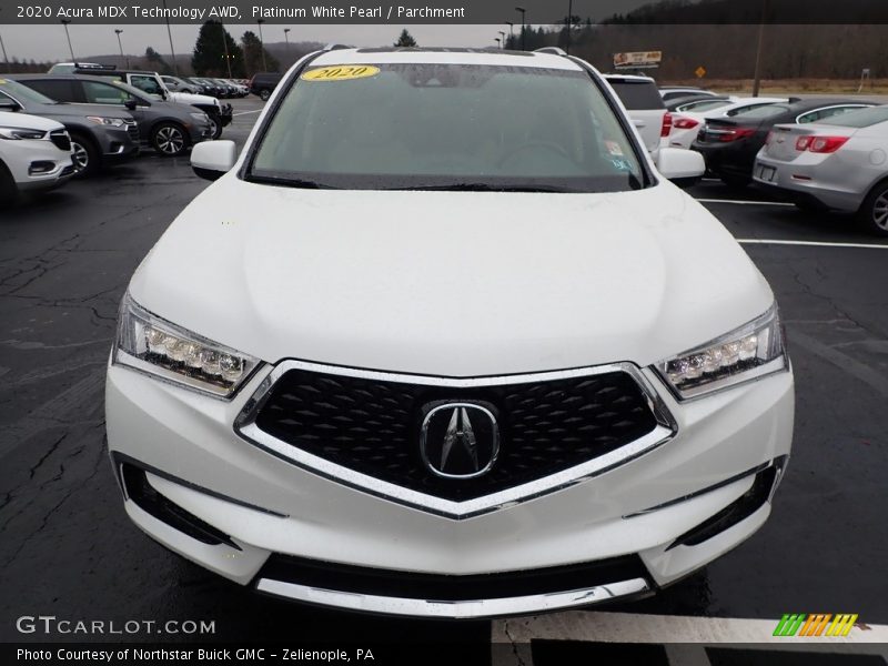Platinum White Pearl / Parchment 2020 Acura MDX Technology AWD
