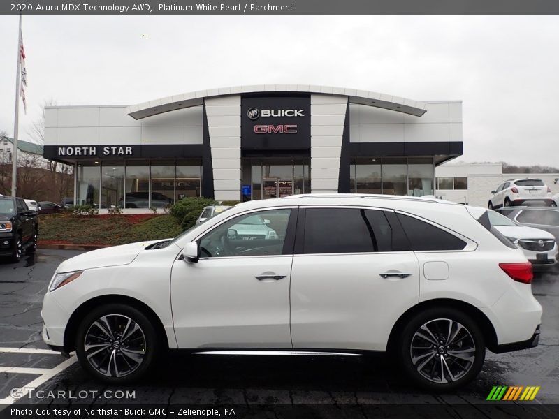 Platinum White Pearl / Parchment 2020 Acura MDX Technology AWD