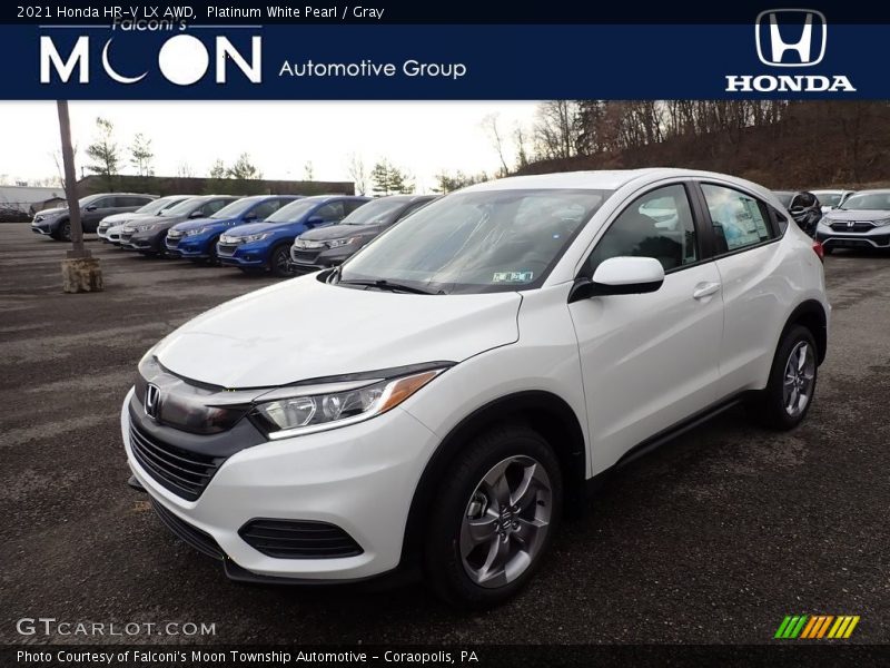 Platinum White Pearl / Gray 2021 Honda HR-V LX AWD