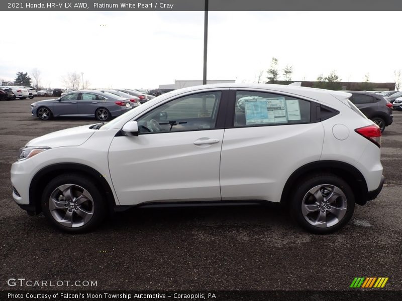 Platinum White Pearl / Gray 2021 Honda HR-V LX AWD