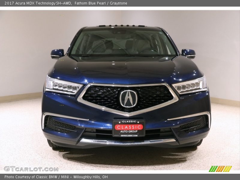 Fathom Blue Pearl / Graystone 2017 Acura MDX Technology SH-AWD
