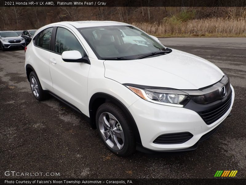 Platinum White Pearl / Gray 2021 Honda HR-V LX AWD