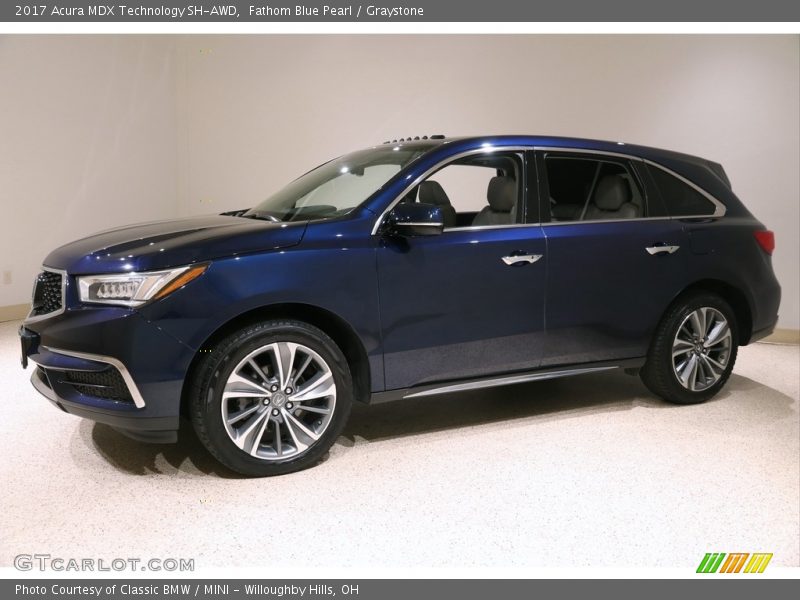 Fathom Blue Pearl / Graystone 2017 Acura MDX Technology SH-AWD