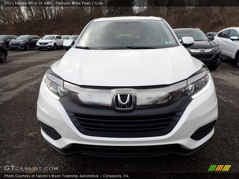 Platinum White Pearl / Gray 2021 Honda HR-V LX AWD