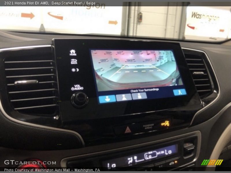 Deep Scarlet Pearl / Beige 2021 Honda Pilot EX AWD