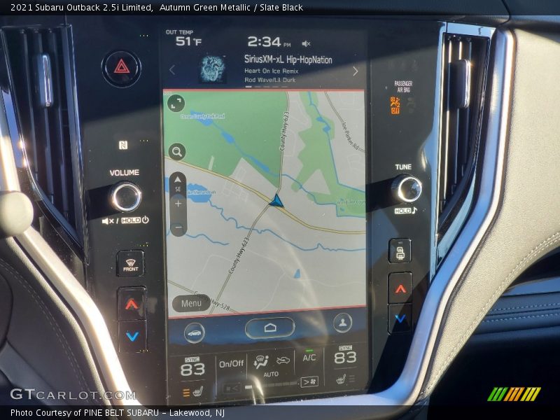 Navigation of 2021 Outback 2.5i Limited