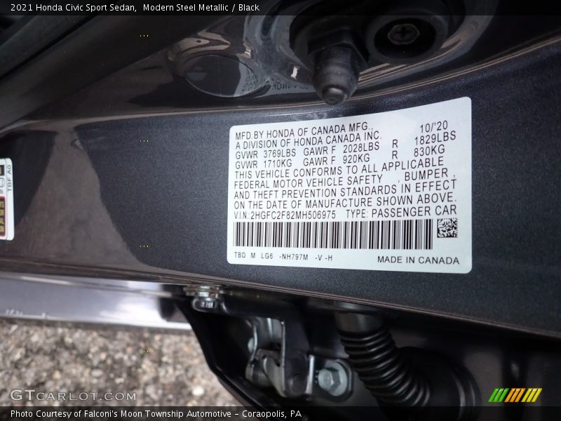 Modern Steel Metallic / Black 2021 Honda Civic Sport Sedan