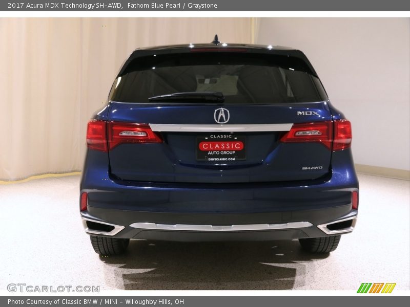Fathom Blue Pearl / Graystone 2017 Acura MDX Technology SH-AWD