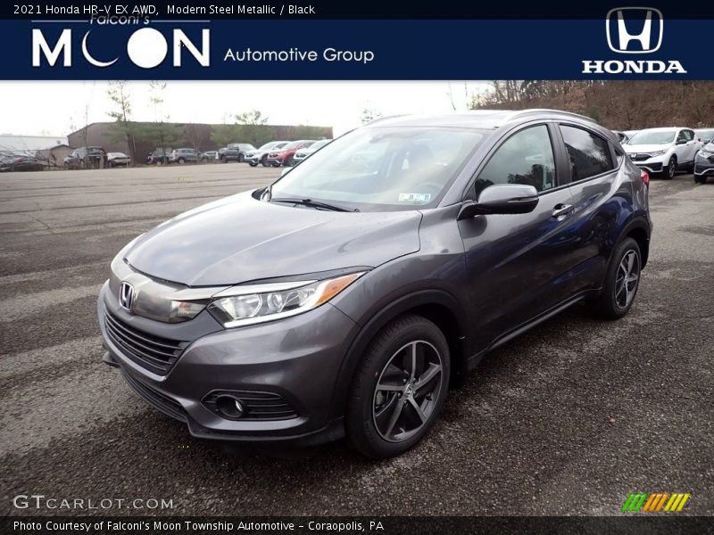 Modern Steel Metallic / Black 2021 Honda HR-V EX AWD
